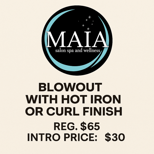 Blowout with Hot Iron or Curl Finish